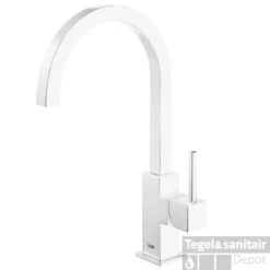 Keukenkraan Tres Cocina Gebogen Uitloop 20.5 Cm Mat Wit
