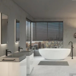 Vrijstaande Badkraan Salenzi Giro Gegalvaniseerd Zwart Chroom -Exporteren Badkamer Top Winkel 10aj10 ambiance