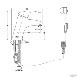 Wastafelmengkraan Sapho Met Bidetdouche Chroom (incl. Slang) -Exporteren Badkamer Top Winkel 1209 05 wastafelmengkraan sapho met bidetdouche chroom incl. slang 7