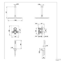 Regendoucheset Inbouw Salenzi Giro S Plafond Uitloop Gegalvaniseerd Geborsteld Messing Goud 20 Cm -Exporteren Badkamer Top Winkel 14aj15 tech1 1 4 2
