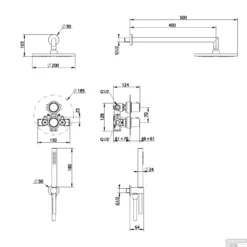 Regendoucheset Inbouw Salenzi Giro R Muur Uitloop Gegalvaniseerd Geborsteld Koper 30 Cm -Exporteren Badkamer Top Winkel 14aj1504 tech 2 4 1 1 1 1