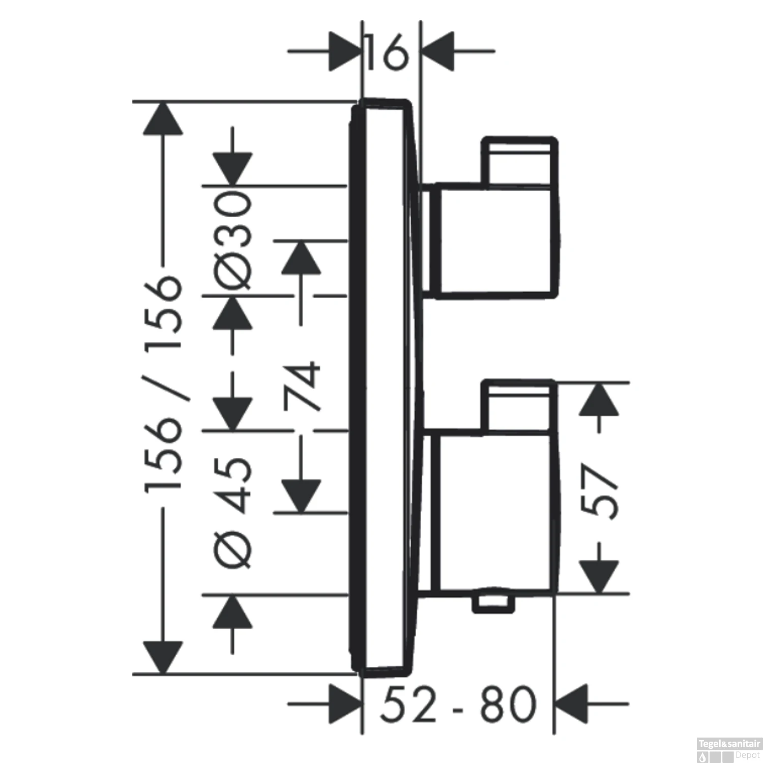 Hansgrohe Ecostat Regendoucheset Inbouw Wanduitloop Met Handdouche En Hoofddouche 30cm Thermostaat Vierkant Chroom 5 Hansgrohe Ecostat Regendoucheset Inbouw Wanduitloop Met Handdouche En Hoofddouche 30cm Thermostaat Vierkant Chroom - Afbeelding 3