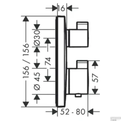 Hansgrohe Ecostat Regendoucheset Inbouw Wanduitloop Met Handdouche En Hoofddouche 30cm Thermostaat Vierkant Zwart -Exporteren Badkamer Top Winkel 15714670 tekening 3