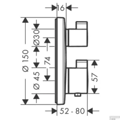Hansgrohe Ecostat Regendoucheset Inbouw Plafonduitloop Met Handdouche En Hoofddouche 20cm Thermostaat Rond Zwart -Exporteren Badkamer Top Winkel 15758670 tekening 3