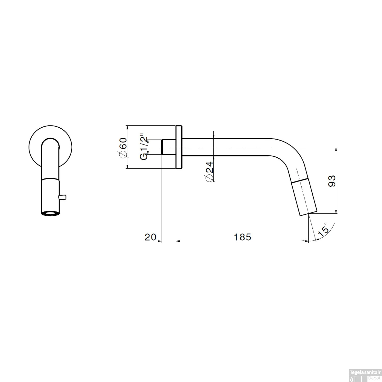 Fonteinkraan Inbouw Salenzi Giro Gepoedercoat Messing Mat Zwart 4 Fonteinkraan Inbouw Salenzi Giro Gepoedercoat Messing Mat Zwart - Afbeelding 2