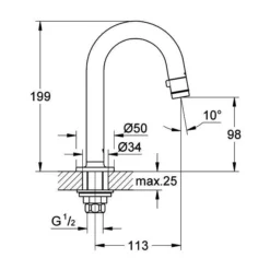 Grohe Universal Fonteinkraan Met C Uitloop Chroom -Exporteren Badkamer Top Winkel 22272