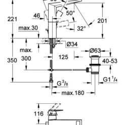 Grohe Allure Brilliant Wastafelkraan Met Waste Hoog Chroom -Exporteren Badkamer Top Winkel 22350