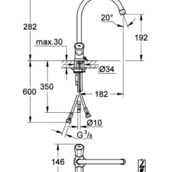 Grohe Costa-l Keukenkraan Met Lage Druk Chroom -Exporteren Badkamer Top Winkel 23853