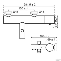 Badthermostaat Qisani Flow Geborsteld Gun Metal -Exporteren Badkamer Top Winkel 25608 01 m0340 080 qisani flow badthermostaat