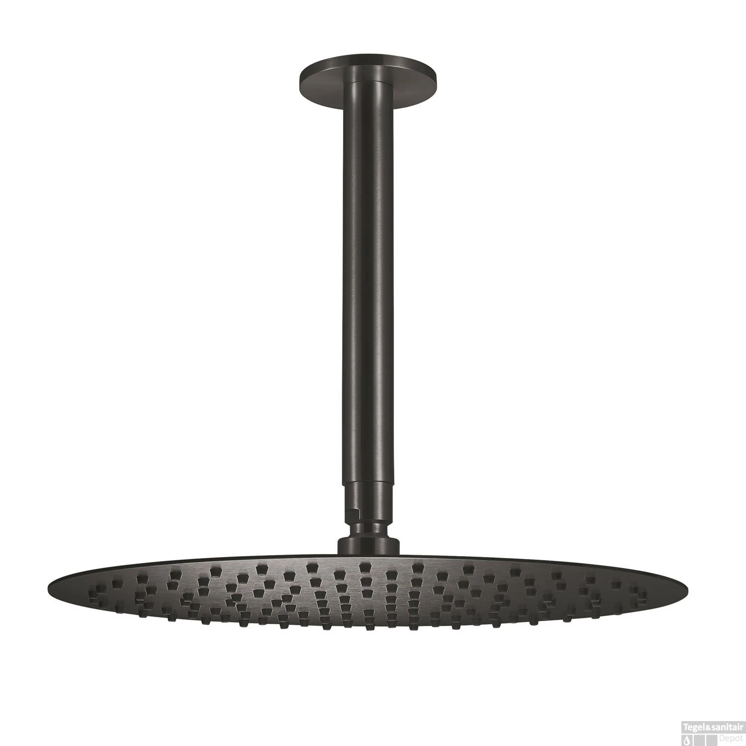 Hoofddouche Qisani Flow Met Plafonddouchearm Ø 30 Cm Geborsteld Gun Metal