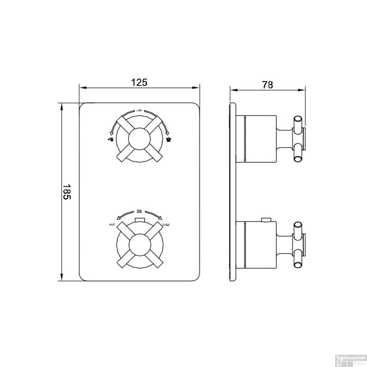 Thermostatische Inbouw Regendouche Set Wiesbaden Type 133 Wandarm Ufo 30 Cm Rond Incl. Inbouwdeel 7 Thermostatische Inbouw Regendouche Set Wiesbaden Type 133 Wandarm Ufo 30 Cm Rond Incl. Inbouwdeel - Afbeelding 5