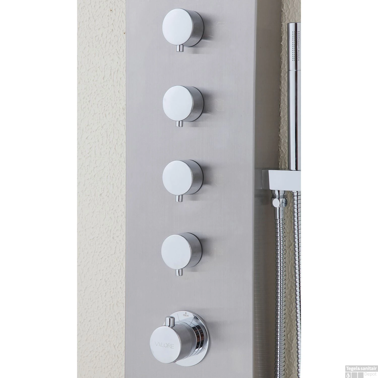 RVS Douchekolom HURON Met Thermostatische Kraan 4 RVS Douchekolom HURON Met Thermostatische Kraan - Afbeelding 2