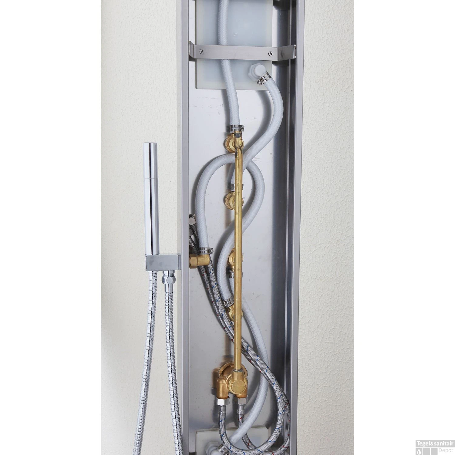 RVS Douchekolom HURON Met Thermostatische Kraan 6 RVS Douchekolom HURON Met Thermostatische Kraan - Afbeelding 4