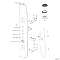 BWS Douchepaneel Haron Met Thermostaat Kraan 165x20 Cm RVS -Exporteren Badkamer Top Winkel 29.3751 14jpg 1
