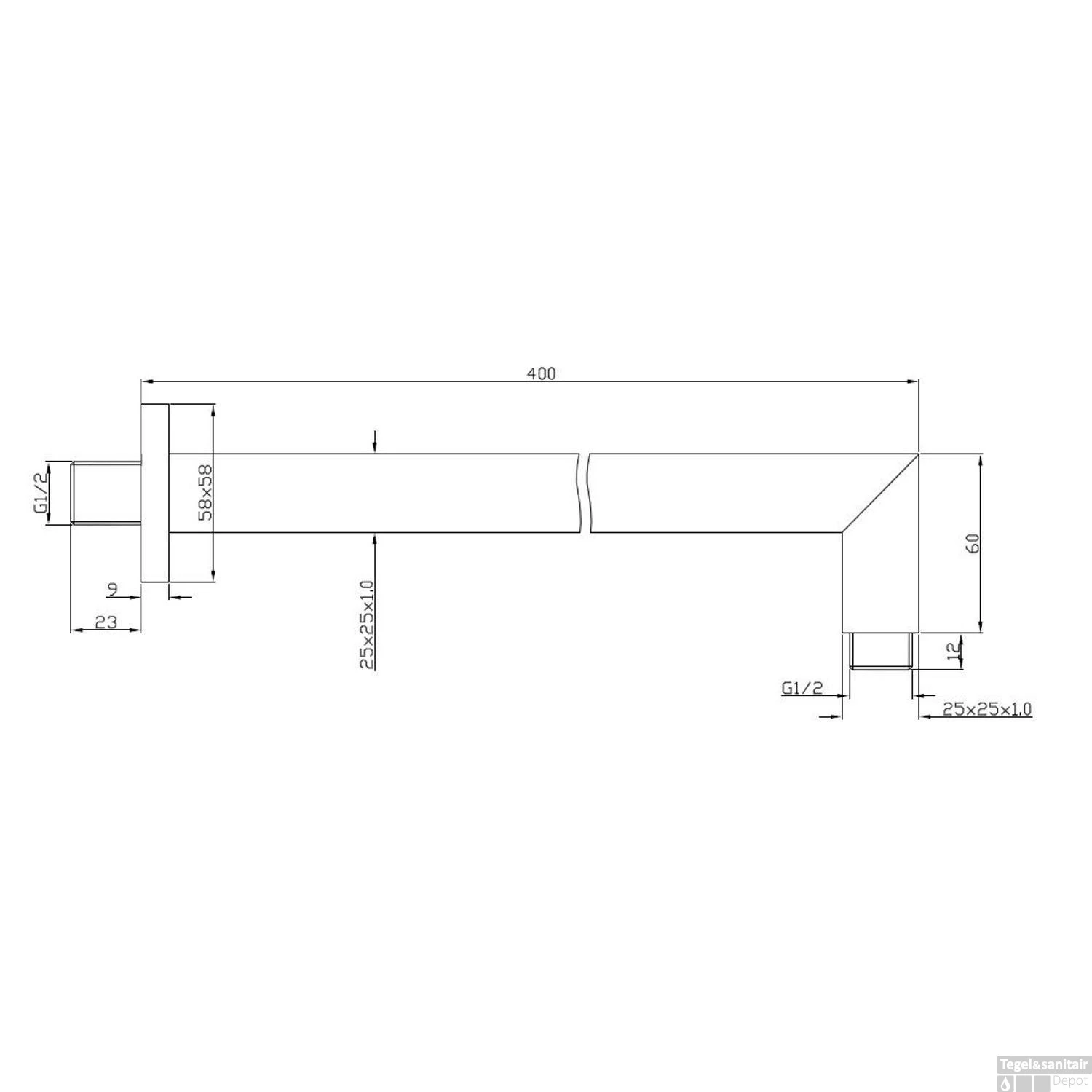 Thermostatische Inbouw Regendouche Set Wiesbaden Type 126 Wandarm Ufo 20 Cm Vierkant Incl. Inbouwdeel 11 Thermostatische Inbouw Regendouche Set Wiesbaden Type 126 Wandarm Ufo 20 Cm Vierkant Incl. Inbouwdeel - Afbeelding 9