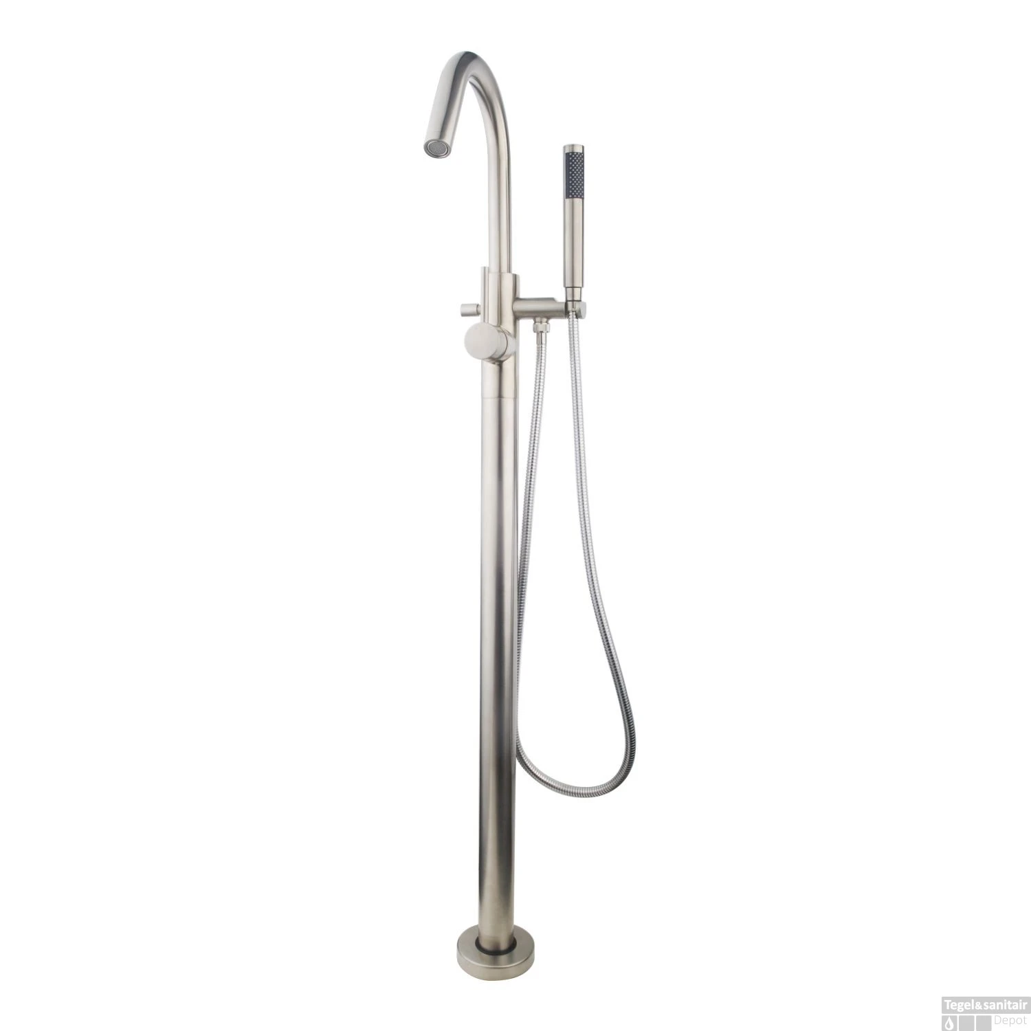 Vrijstaande Badmengkraan Wiesbaden Caral Geborsteld Staal 3 Vrijstaande Badmengkraan Wiesbaden Caral Geborsteld Staal