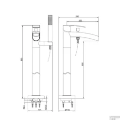 BWS Vrijstaande Badmengkraan Met Waterval Geborsteld Staal 6 BWS Vrijstaande Badmengkraan Met Waterval Geborsteld Staal -Exporteren Badkamer Top Winkel 29.3952 lijn3 1 3