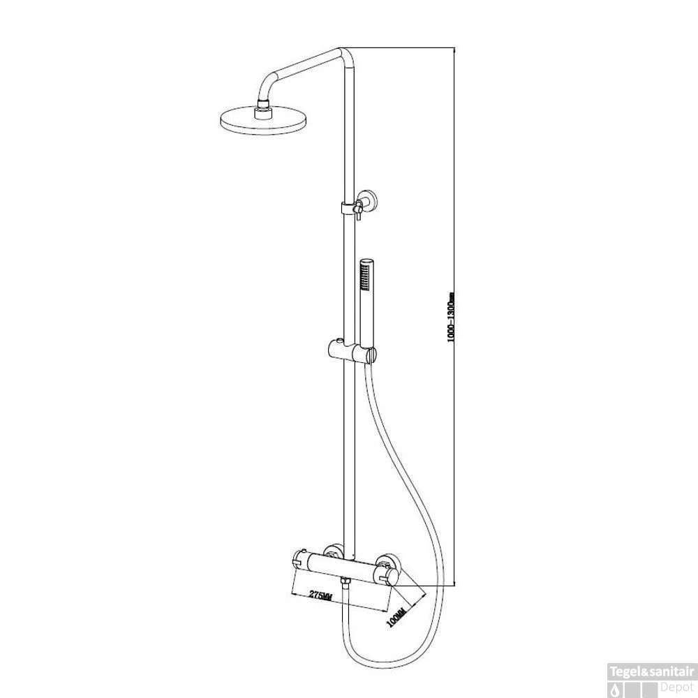 Aktie Regendoucheset Caral Eco Chroom Rond 4 Aktie Regendoucheset Caral Eco Chroom Rond - Afbeelding 2
