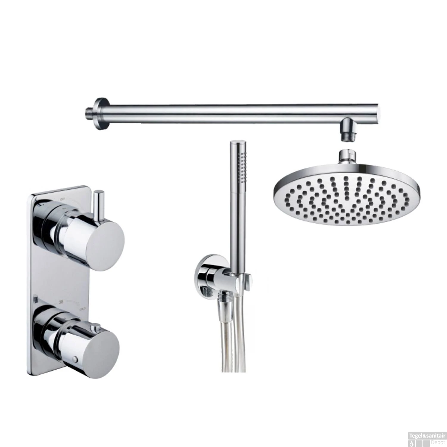 Thermostatische Inbouw Regendouche Set Wiesbaden Type 2 Wandarm 20 Cm Rond 15 Thermostatische Inbouw Regendouche Set Wiesbaden Type 2 Wandarm 20 Cm Rond - Afbeelding 13
