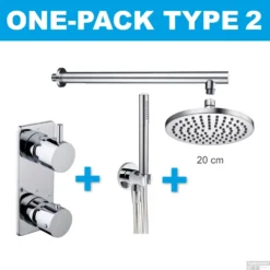 Thermostatische Inbouw Regendouche Set Wiesbaden Type 2 Wandarm 20 Cm Rond