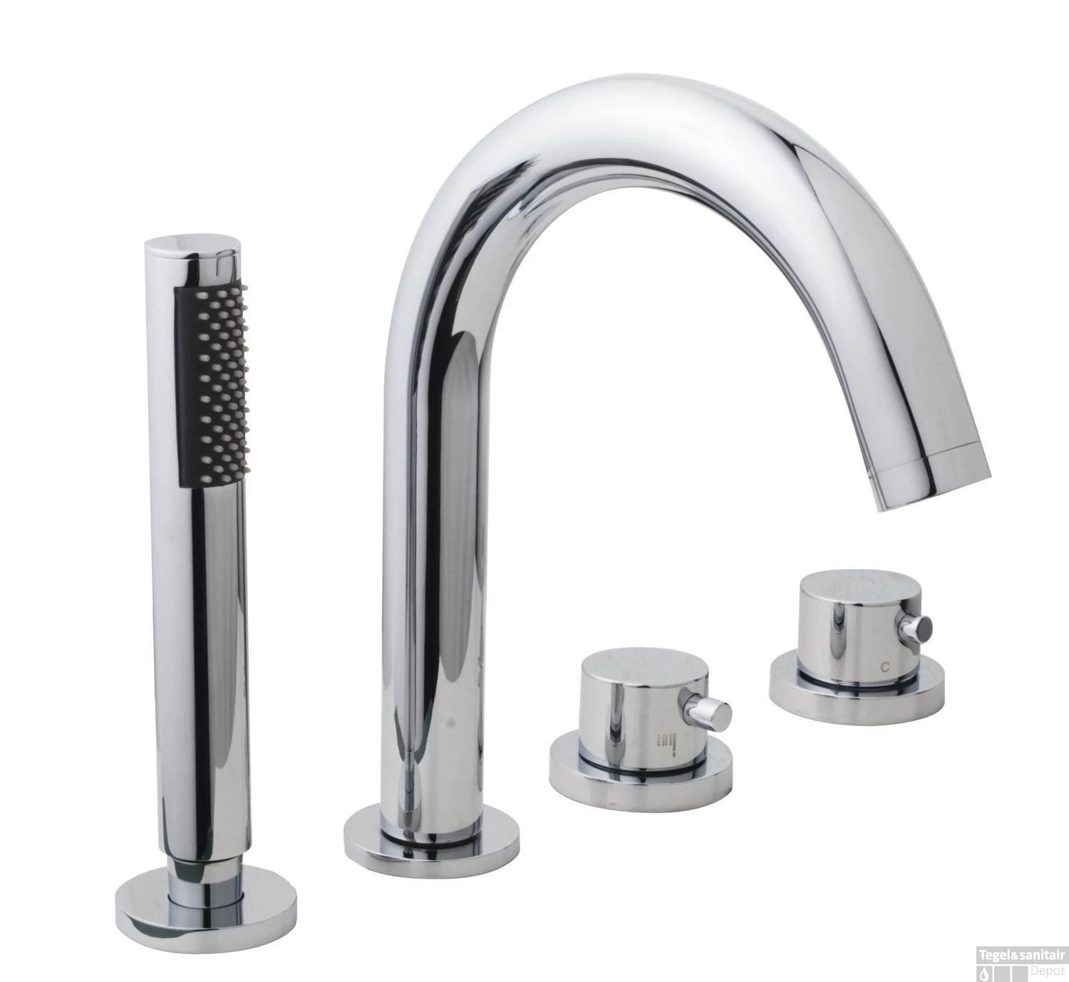 Caral 4-gats Badrandthermostaat Chroom Afbouwset 3 Caral 4-gats Badrandthermostaat Chroom Afbouwset