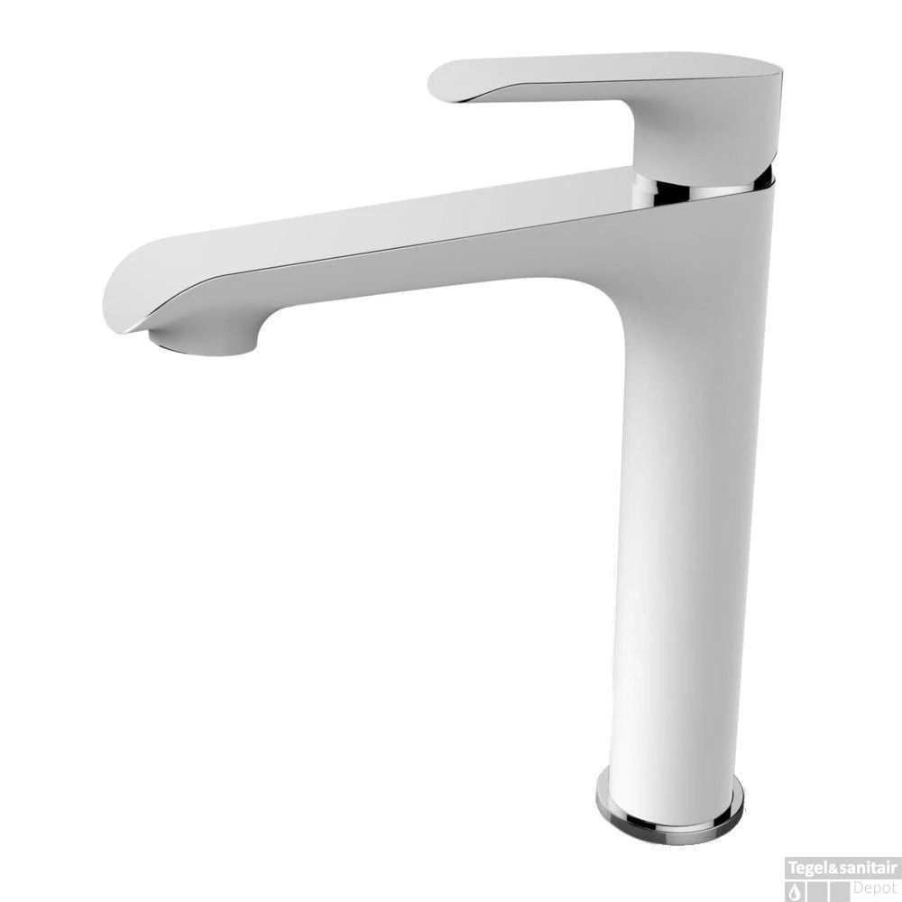 Wastafelmengkraan Targa Glans Wit Hoog 3 Wastafelmengkraan Targa Glans Wit Hoog