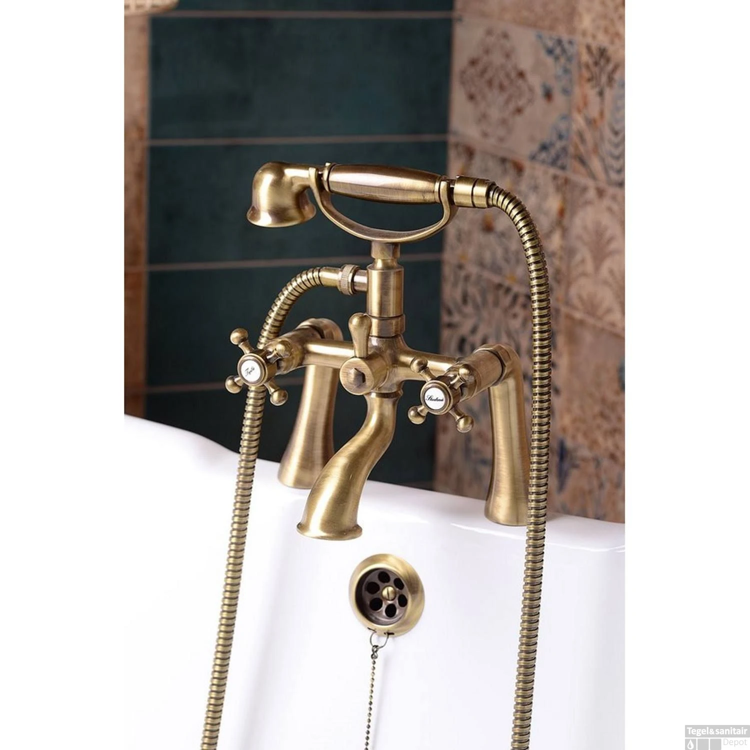 Badmengkraan Sapho Antea Met Handdouche 2-knop 11 Cm Brons 4 Badmengkraan Sapho Antea Met Handdouche 2-knop 11 Cm Brons - Afbeelding 2