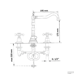 Wastafelmengkraan Retro 3-gats Sapho Antea 2-knop Uitloop Gebogen 17.5 Cm Goud (incl. Waste) -Exporteren Badkamer Top Winkel 3225zl wastafelmengkraan retro 3 gats sapho antea 2 knop uitloop gebogen 17.5 cm goud incl. waste 1