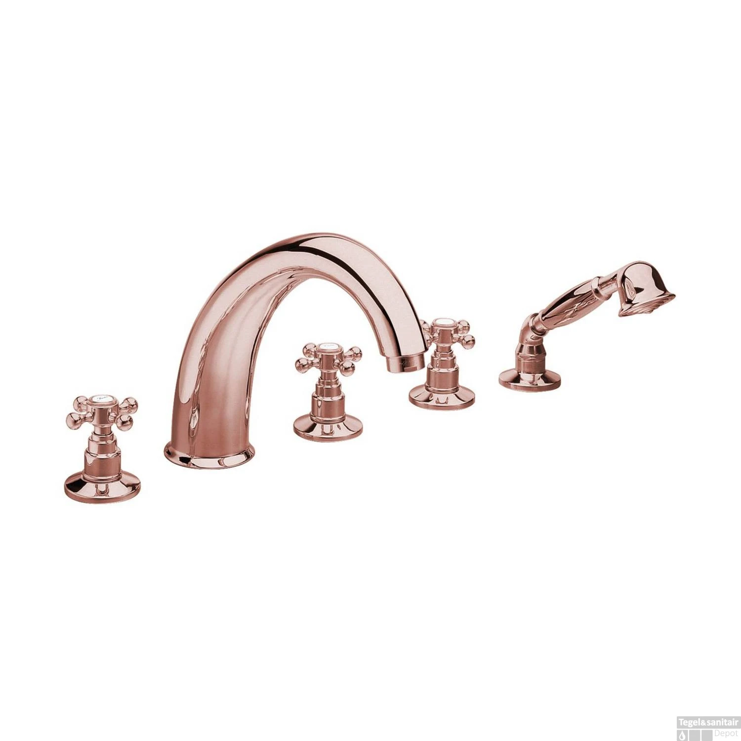 Badrandkraan Sapho Antea 3-kruisgreep Mengkraan Compleet 5-gats Rose Goud