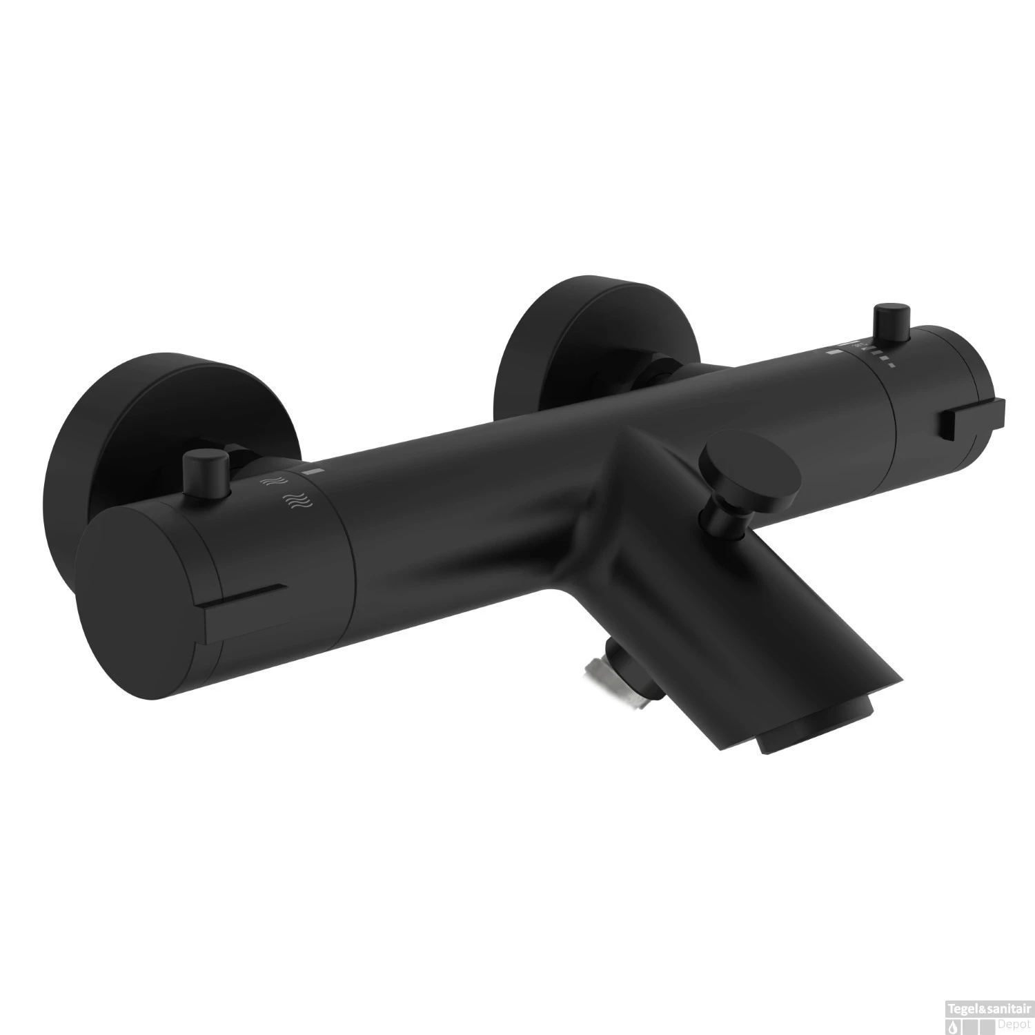 Thermostatische Badkraan Schutte London Messing Mat Zwart 3 Thermostatische Badkraan Schutte London Messing Mat Zwart