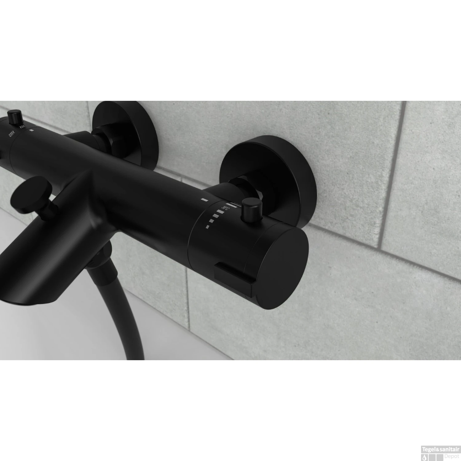 Thermostatische Badkraan Schutte London Messing Mat Zwart 13 Thermostatische Badkraan Schutte London Messing Mat Zwart - Afbeelding 11