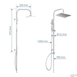 Opbouw Regendoucheset Schutte Mallorca Chroom -Exporteren Badkamer Top Winkel 4008431606606 99