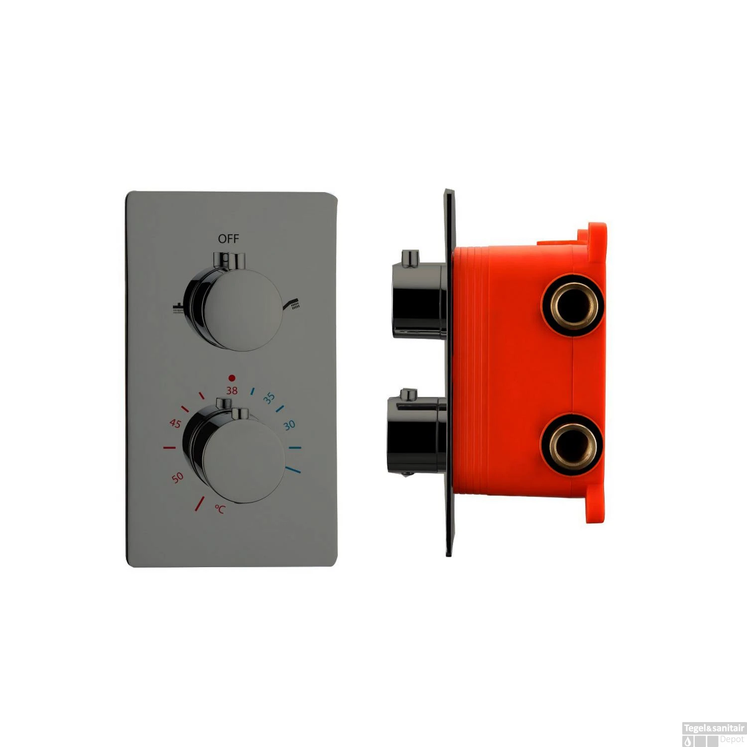 Douchekraan Inbouw Best Design Moya Thermostaatkraan 2-weg Gunmetal (incl. Inbouwdeel) 3 Douchekraan Inbouw Best Design Moya Thermostaatkraan 2-weg Gunmetal (incl. Inbouwdeel)