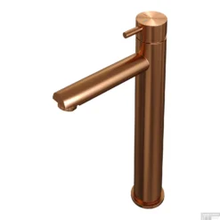 Wastafelmengkraan Brauer Copper Edition Coldstart Opbouw Hoog Korte Ronde Hendel Geborsteld Koper PVD