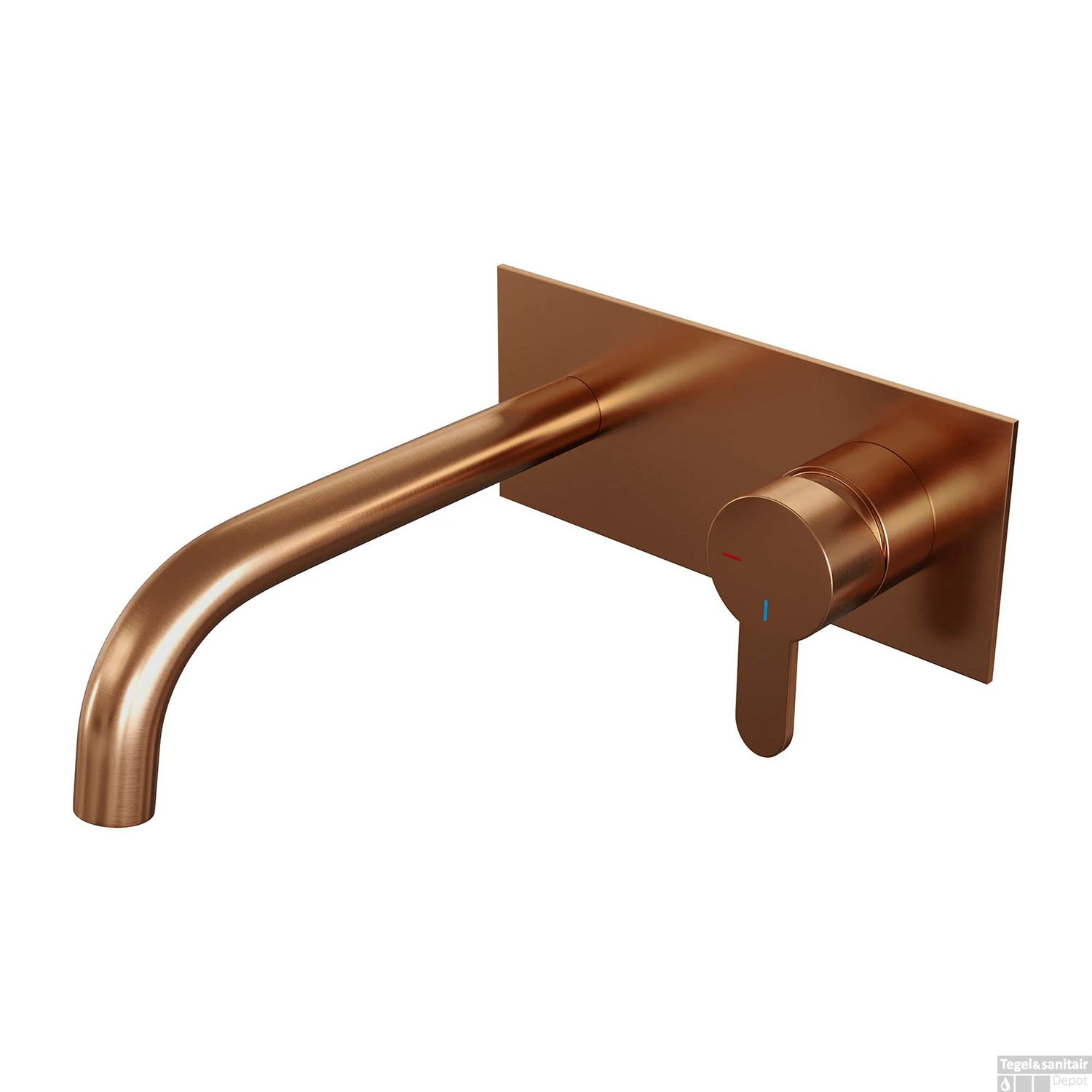 Inbouw Wastafelmengkraan Brauer Copper Edition Coldstart Gebogen Uitloop Korte Platte Hendel Rechts Geborsteld Koper PVD Met Afdekplaat 3 Inbouw Wastafelmengkraan Brauer Copper Edition Coldstart Gebogen Uitloop Korte Platte Hendel Rechts Geborsteld Koper PVD Met Afdekplaat