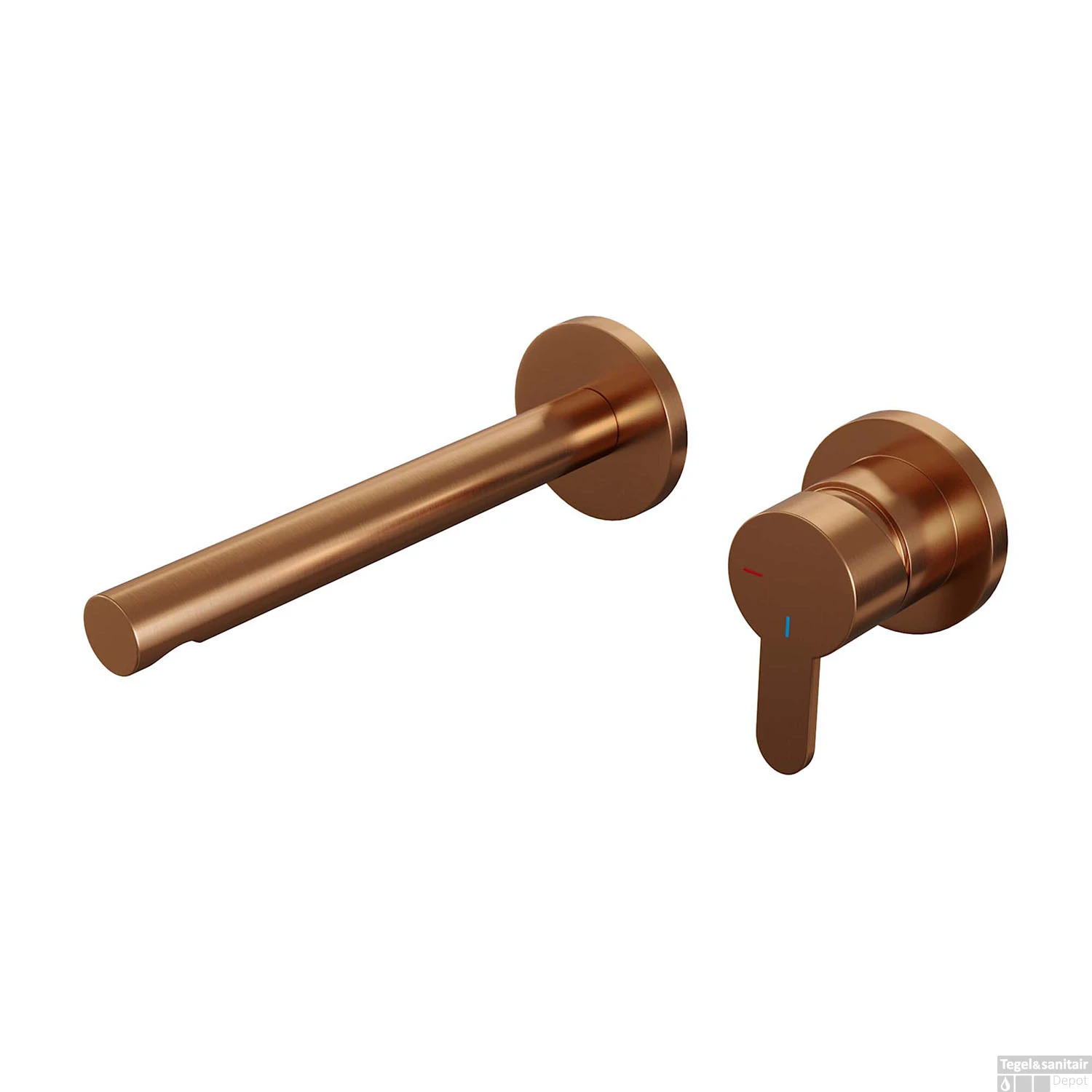 Inbouw Wastafelmengkraan Brauer Copper Edition Coldstart Rechte Uitloop Korte Platte Hendel Rechts Geborsteld Koper PVD Met Rozetten 3 Inbouw Wastafelmengkraan Brauer Copper Edition Coldstart Rechte Uitloop Korte Platte Hendel Rechts Geborsteld Koper PVD Met Rozetten