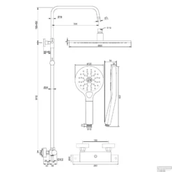 Regendouche Brauer Copper Showerpipe Met Thermostaat 30cm 3 Standen Koper -Exporteren Badkamer Top Winkel 5 gk 007 4 tech