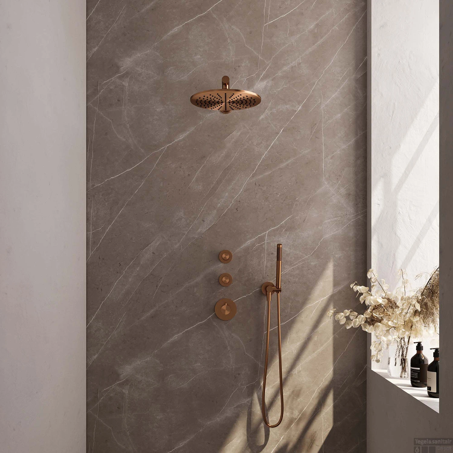Thermostatisch Inbouwdoucheset Brauer Copper 30cm Hoofddouche Wandarm Staafhanddouche Koper 3 Thermostatisch Inbouwdoucheset Brauer Copper 30cm Hoofddouche Wandarm Staafhanddouche Koper