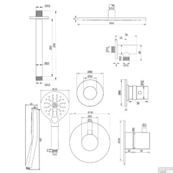 Thermostatisch Inbouwdoucheset Brauer Copper 30cm Hoofddouche Plafondarm 3 Standen Handdouche Koper -Exporteren Badkamer Top Winkel 5 gk 031 tech