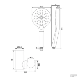 Opbouwset Bad- En Douchekraan Brauer Copper Edition Thermostatisch Met Wandhouder En Handdouche 3 Standen Geborsteld Koper -Exporteren Badkamer Top Winkel 5 gk 041 4 tech