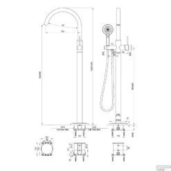 Vrijstaande Badkraan Brauer Copper Met Handdouche Rond Koper -Exporteren Badkamer Top Winkel 5 gk 042 2 tech