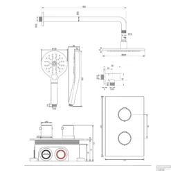 Inbouw Regendouche Set Brauer Copper Edition Gebogen Wanduitloop Ronde Hoofddouche 20 Cm Met Handdouche 3 Standen Koper -Exporteren Badkamer Top Winkel 5 gk 056 tech
