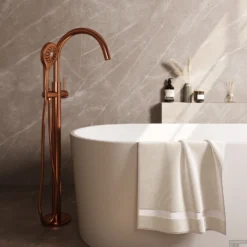 Badkraan Vrijstaand Brauer Copper Carving Met Handdouche 3-Standen Geborsteld Koper -Exporteren Badkamer Top Winkel 5 gk 084 2