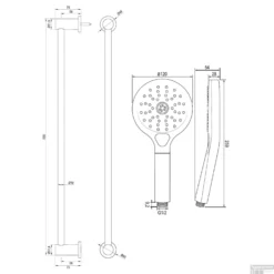 Opbouwset Bad- En Douchekraan Brauer Copper Carving Thermostatisch Met Glijstang En Handdouche 3 Standen Geborsteld Koper -Exporteren Badkamer Top Winkel 5 gk 085 2 tech