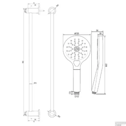 Douchekraanset Brauer Copper Carving Opbouw Met Glijstang En Ronde Handdouche Geborsteld Koper -Exporteren Badkamer Top Winkel 5 gk 086 2 tech