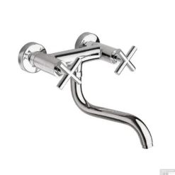 Wastafelmengkraan Sapho Axia 2-kruisgreep Uitloop Gebogen 20.7 Cm Chroom