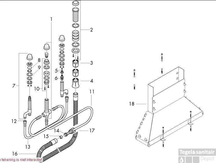 Hansgrohe Basisgarnituur 4-gats Badrandcombinatie 6 Hansgrohe Basisgarnituur 4-gats Badrandcombinatie - Afbeelding 4