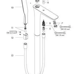 Hansgrohe Puravida Afdekset Voor Staande Badkraan Met Joystick Chroom -Exporteren Badkamer Top Winkel 52669