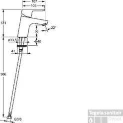 Hansa Primo Wastafelkraan Zonder Waste Sprong 107 Mm. Chroom -Exporteren Badkamer Top Winkel 53770