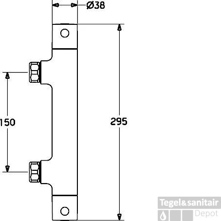 Hansa Unita Douchethermostaat Zonder S-koppelingen Chroom 5 Hansa Unita Douchethermostaat Zonder S-koppelingen Chroom - Afbeelding 3